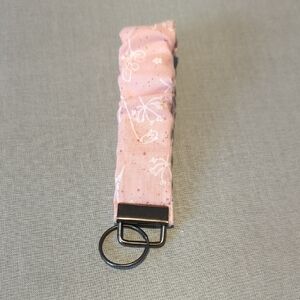 Pink Floral Scrunchie Wristlet